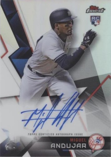 ★2018 Topps Finest MLB Miguel Andujar Yankees 41/99枚限定 RC Auto Green Wave Ref 直筆サイン